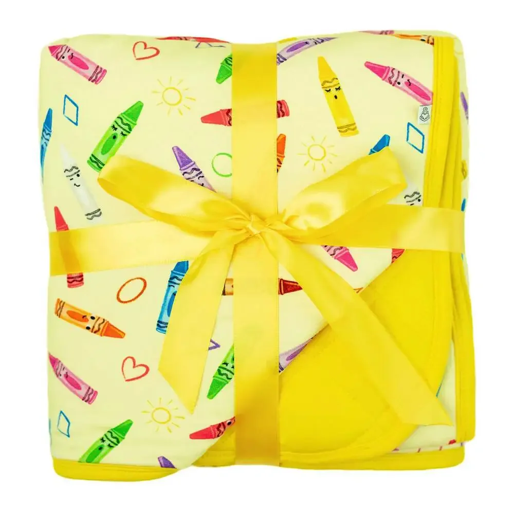 Crayon Crew Mini Quilted Bamboo Blanket
